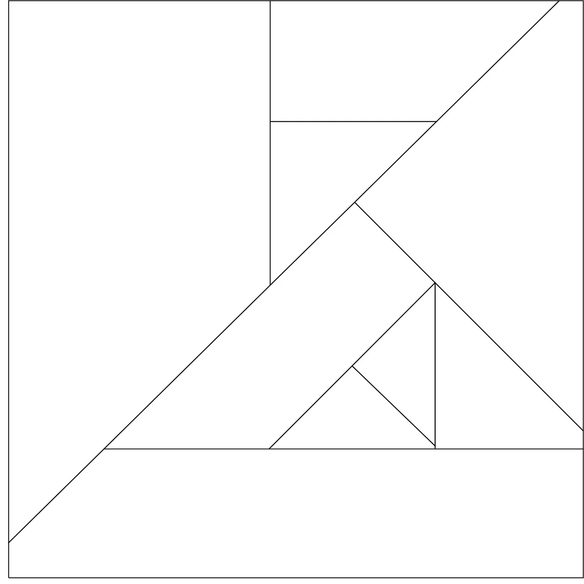 Line drawing of the Origami Bird foundation paper piecing block