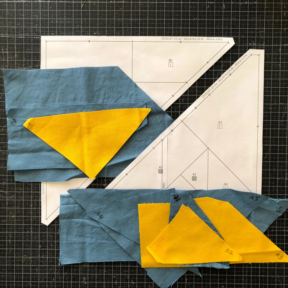 Sort the fabrics by section: foundation paper piecing tutorial, photo 1
