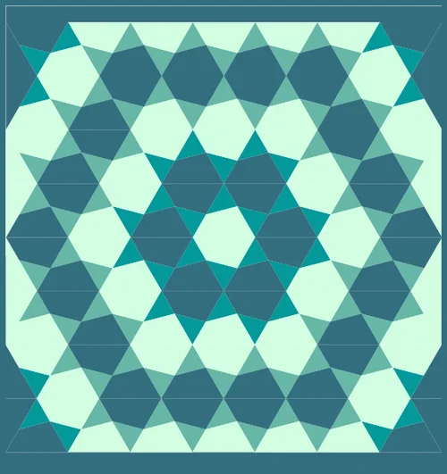 Starlike quilt pattern by Quiltilus colored in QuiltInk, version 1