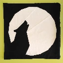 Wolf Under the Moon foundation paper pieced block sewn by Catalina Barceló